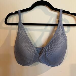 Thirdlove Bra Everyday Lace Plunge Bra‎ Gray Blue Underwire 32G